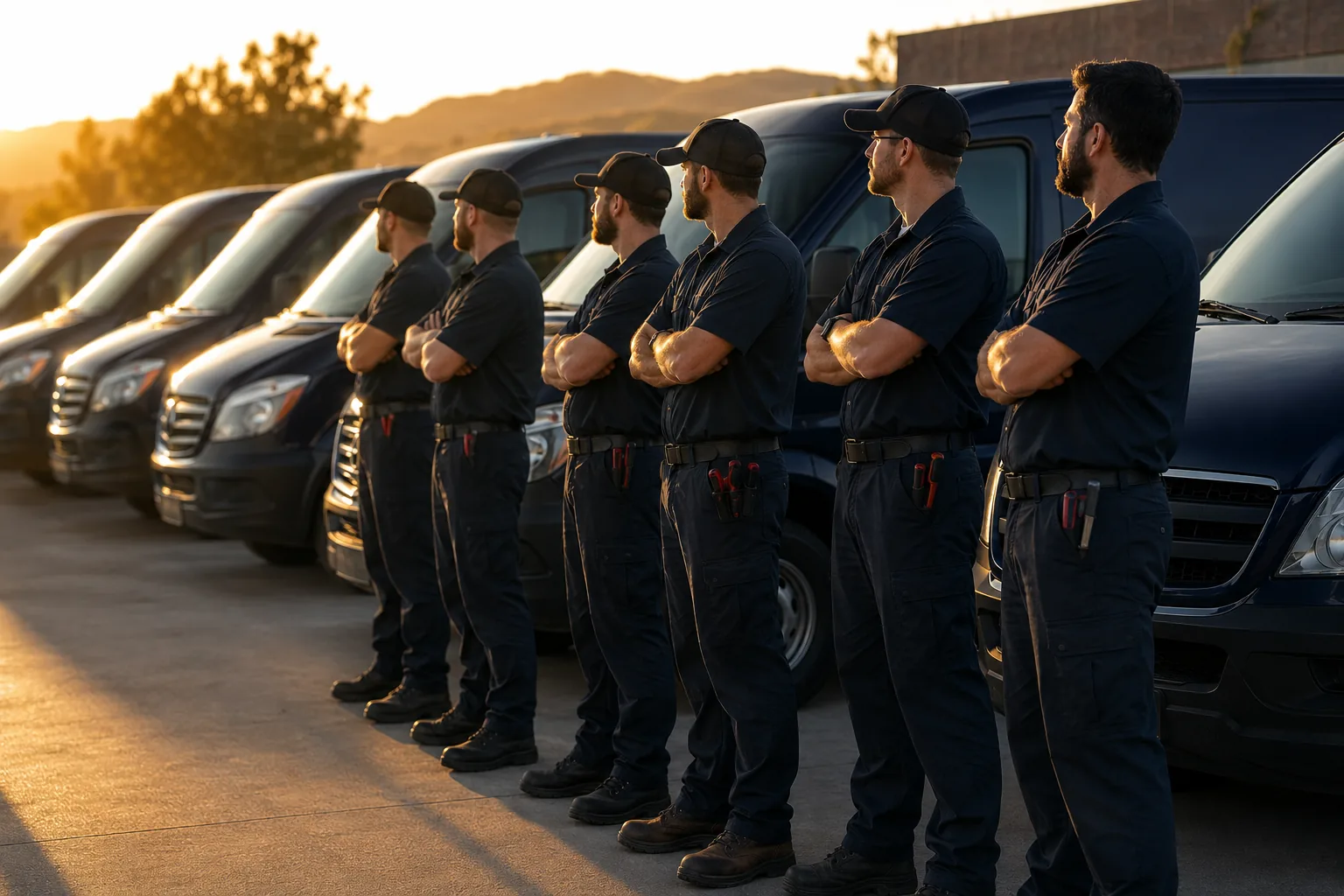 The Redhawk Home Services crew and fleet